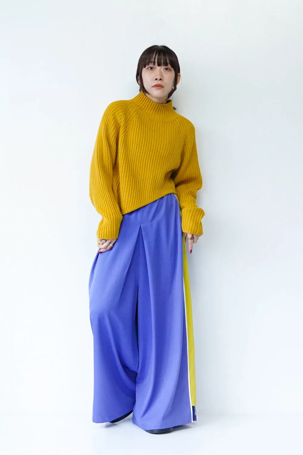 【ante aciem】アシンメトリーリブニット