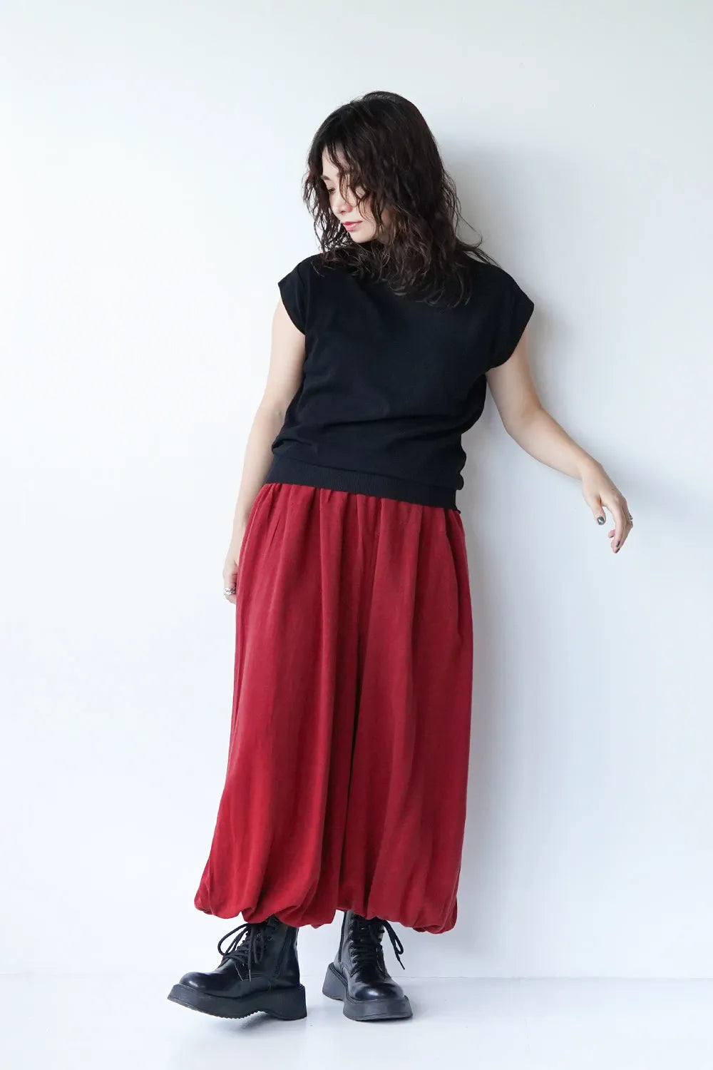 モックネックニットソー