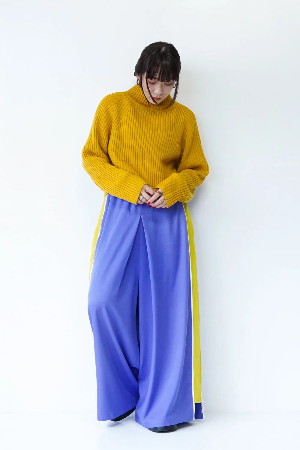 【ante aciem】アシンメトリーリブニット