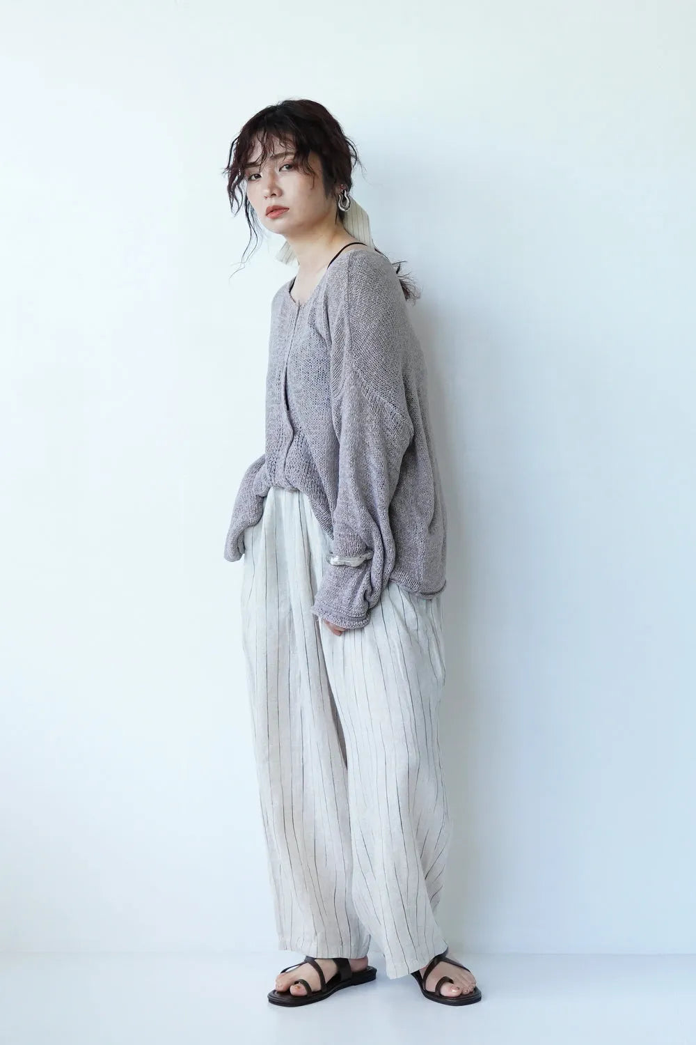 前後2wayローゲージルーズカーデ