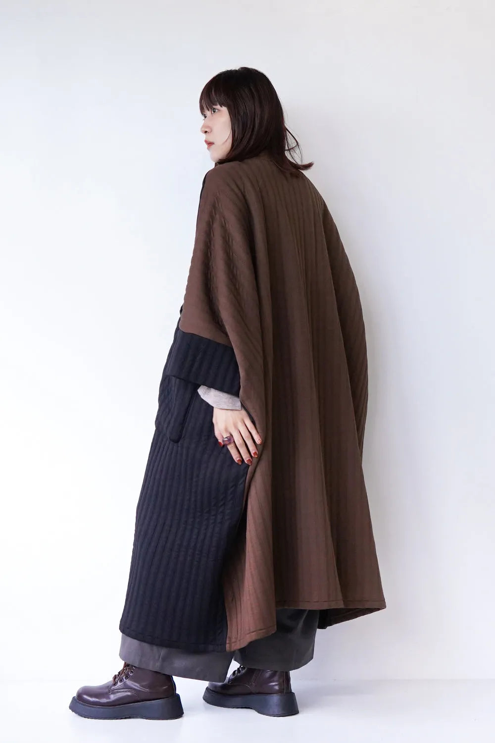 バイカラービッグポケットビッグコート