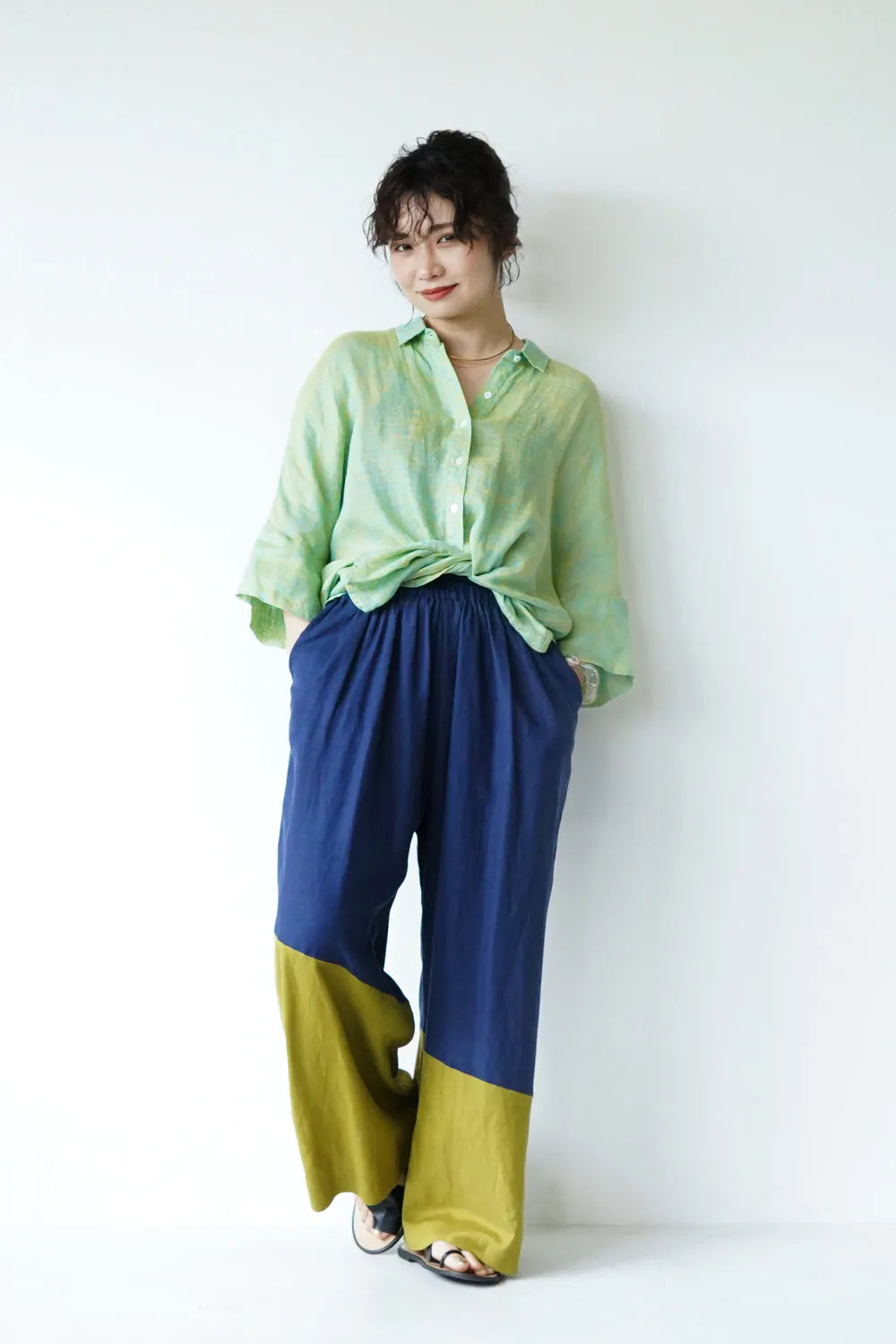 【MICALLE MICALLE】ワイドリネンシャツ