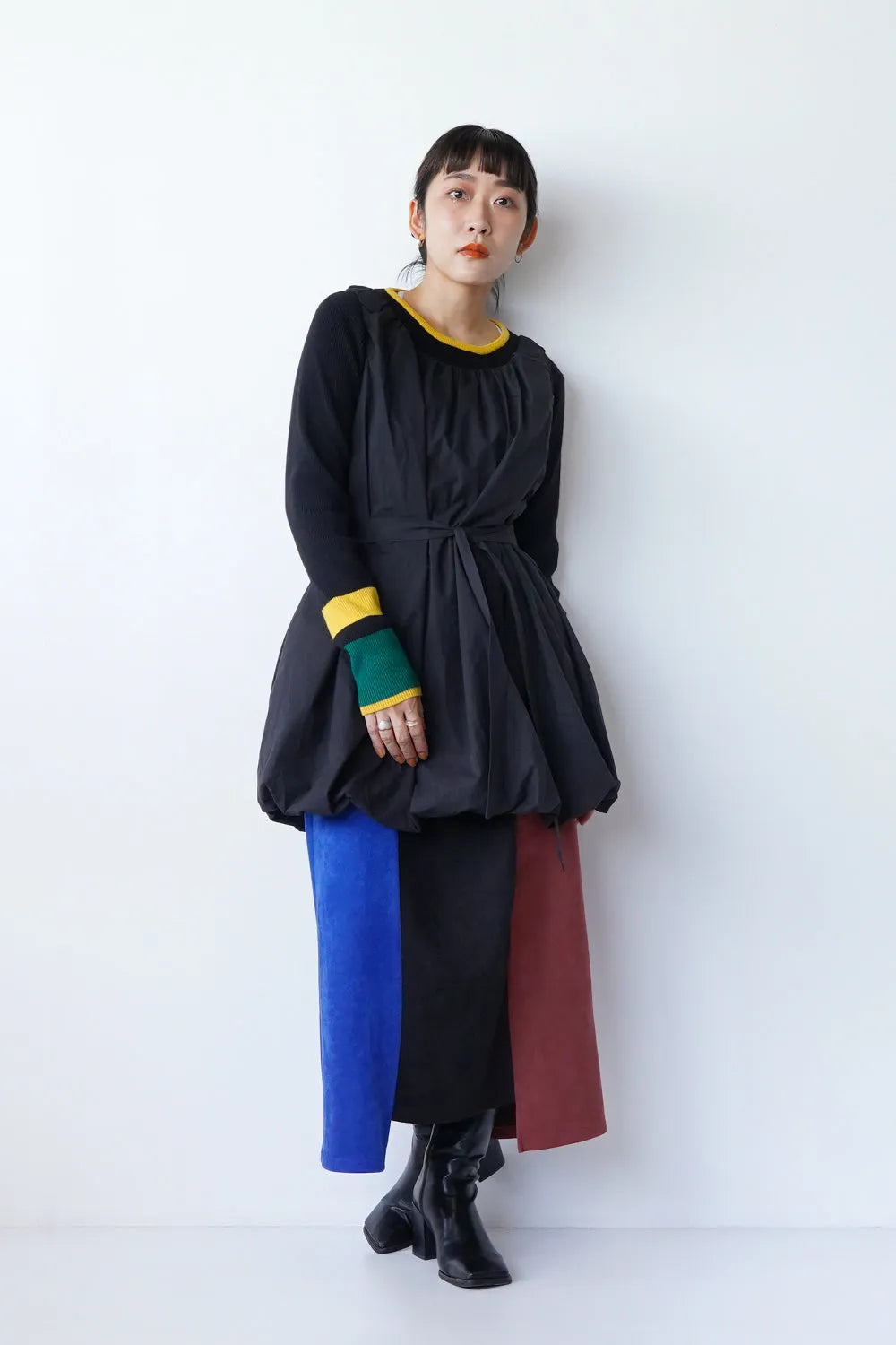 【MICALLE MICALLE】配色ラインニットソー