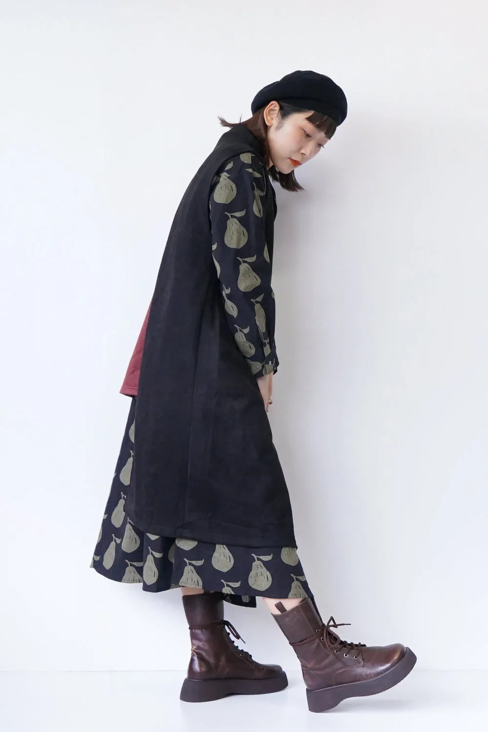 【LILA n’ citta】フェイクスエード配色ベスト