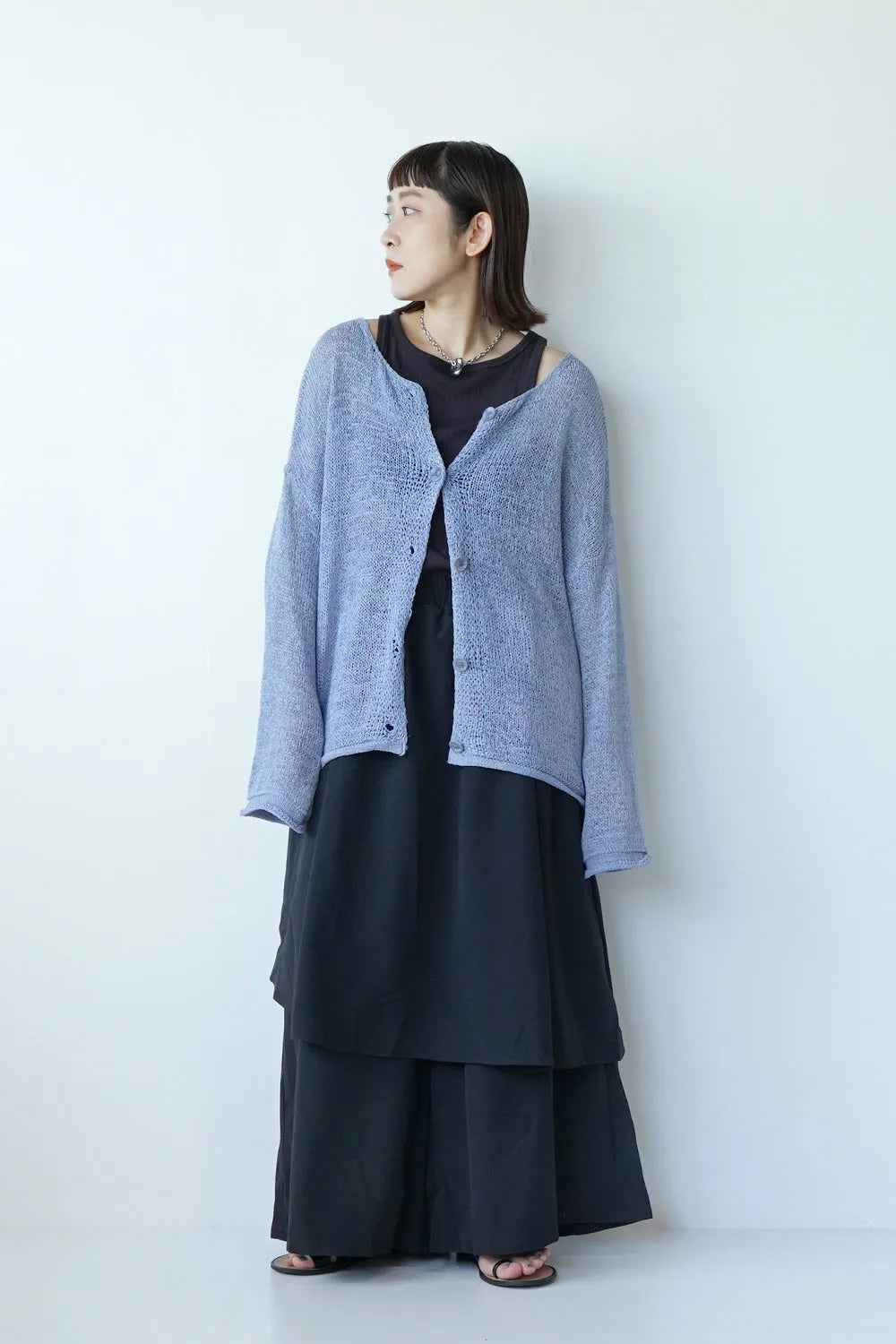 前後2wayローゲージルーズカーデ