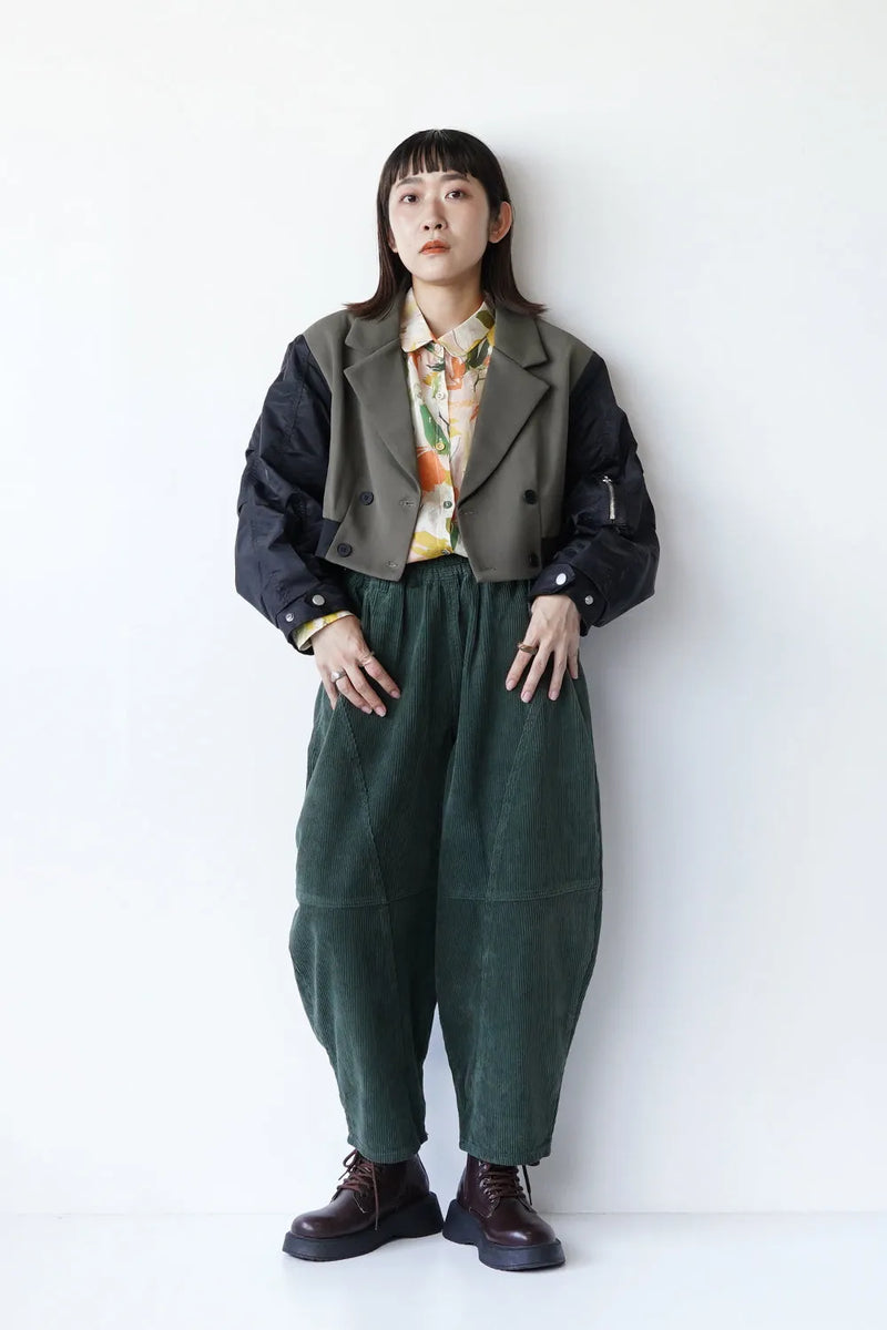 【MICALLE MICALLE】異素材ショートテーラードジャケット