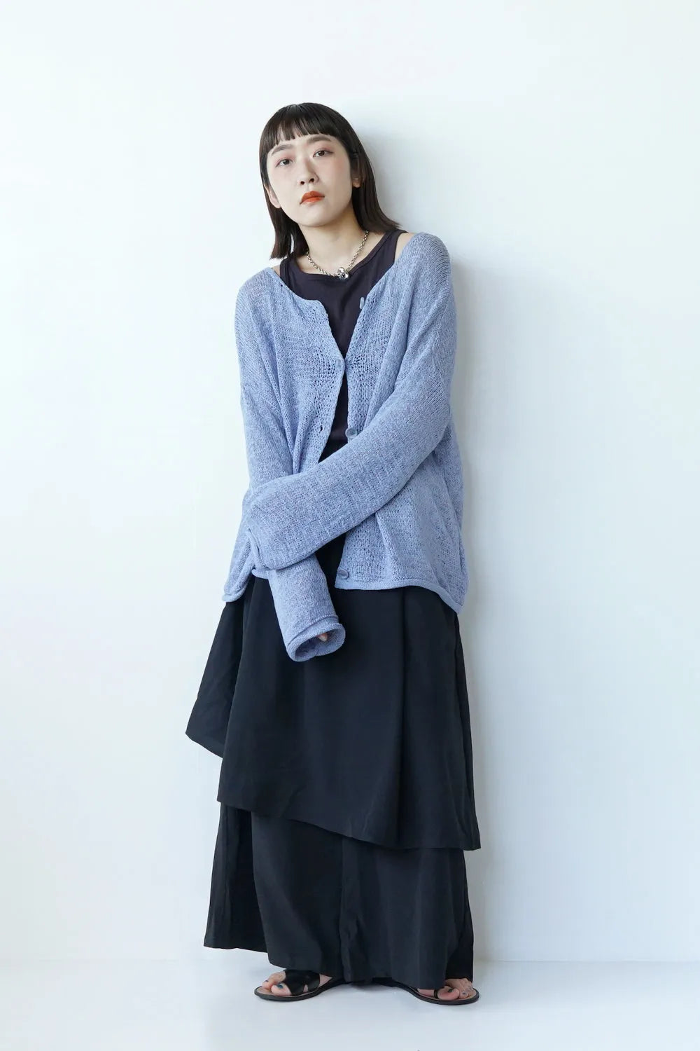 前後2wayローゲージルーズカーデ