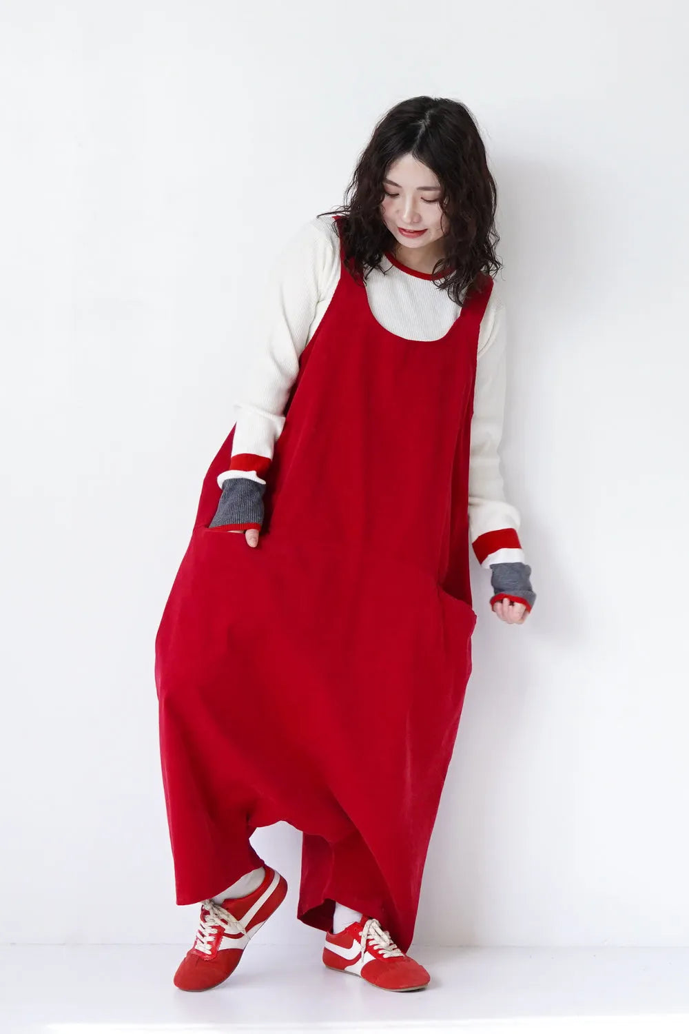 コーデュロイサルエルサロペット