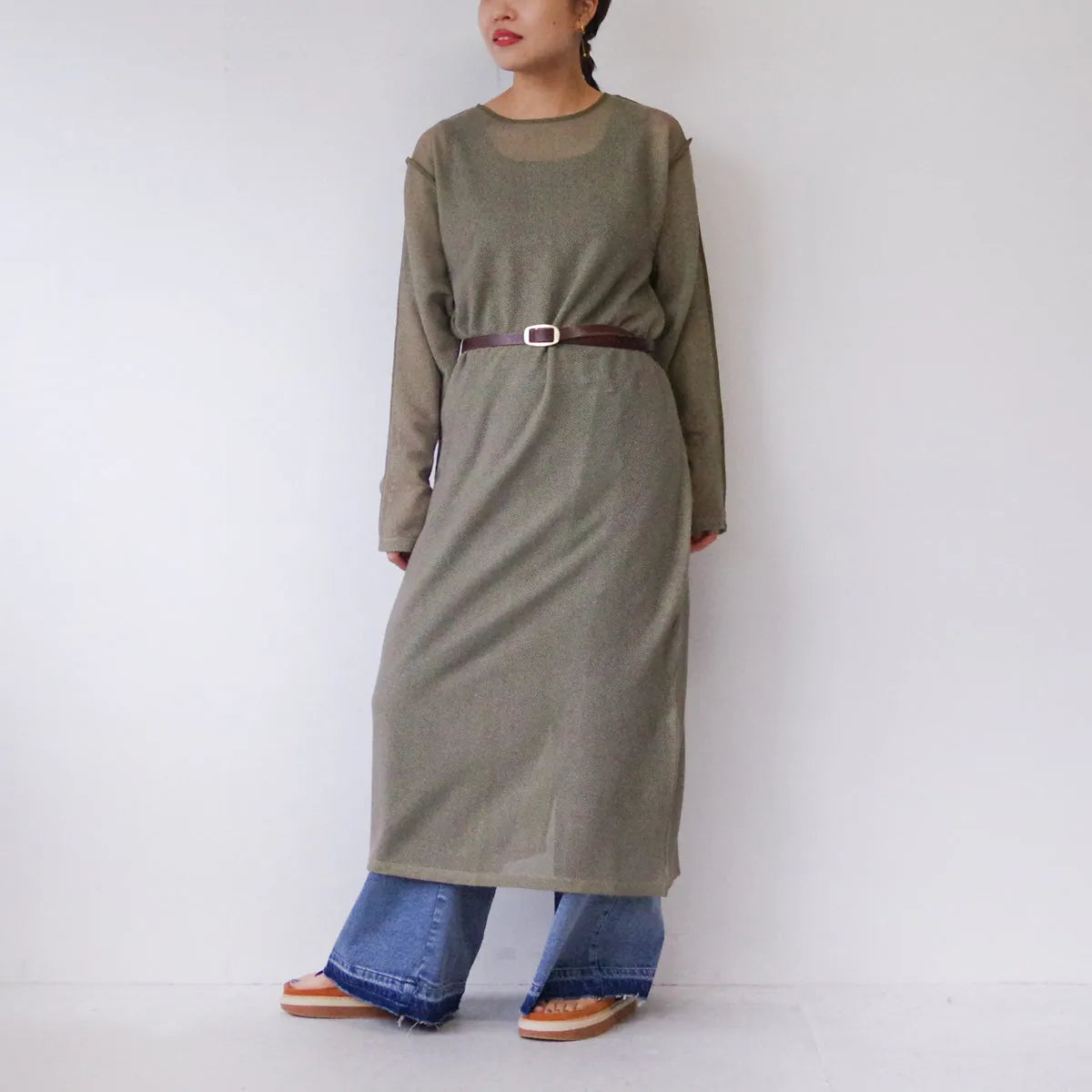 【CHIGNON】メッシュパイピングワンピース