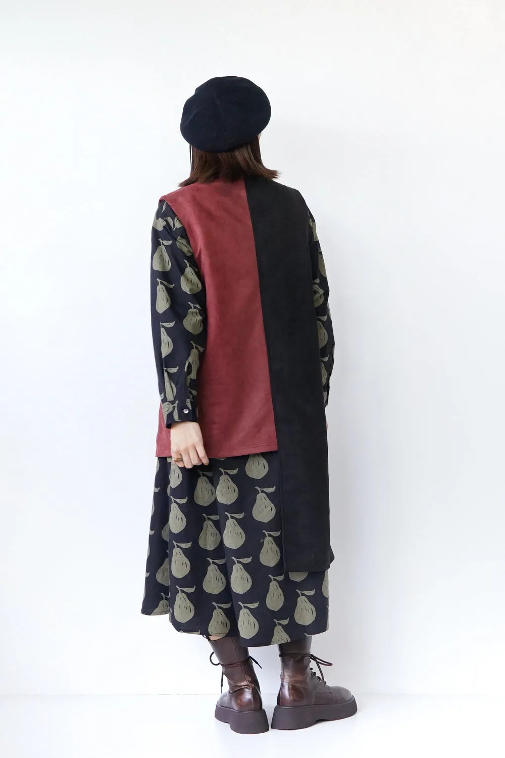 【LILA n’ citta】フェイクスエード配色ベスト