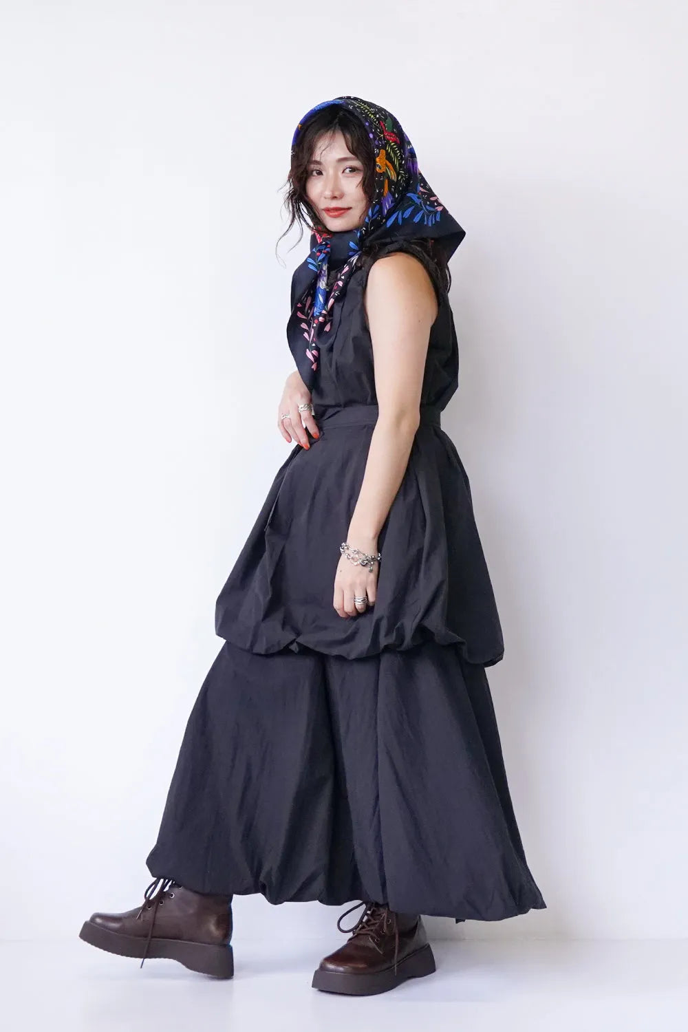 レースアップ厚底ブーツ