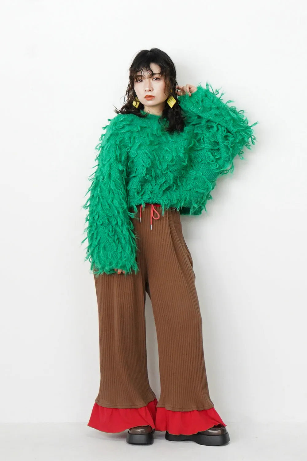 もけもけループハイネックニット