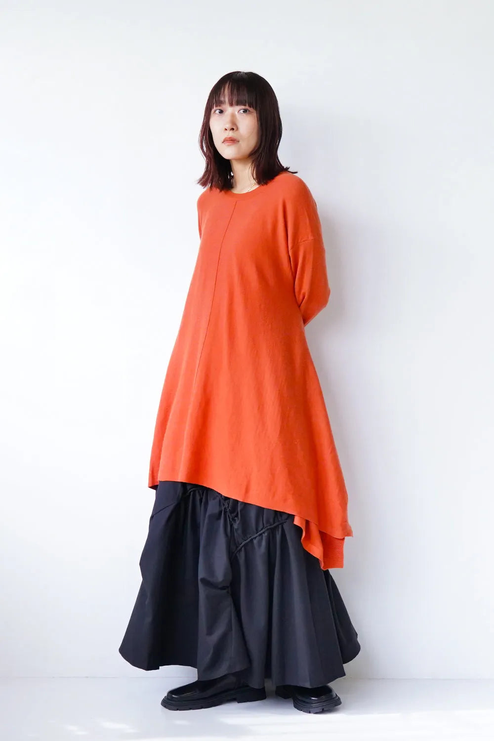 アンバランスドロストデザインロングスカート