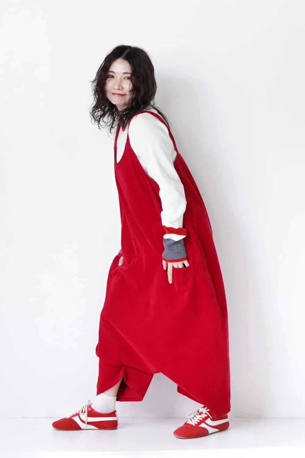 コーデュロイサルエルサロペット