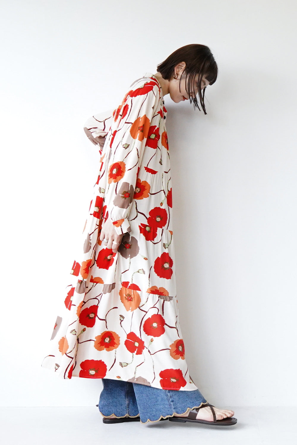 ティアードワンピース A long tiered dress in a tropical blue – ONE PEACE ONLINE
