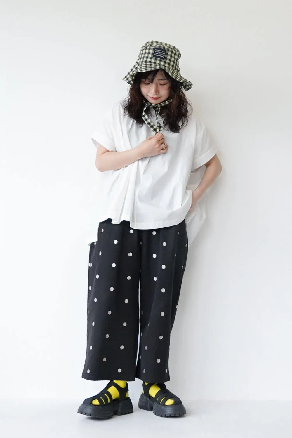 ギンガムチェックリボンハット