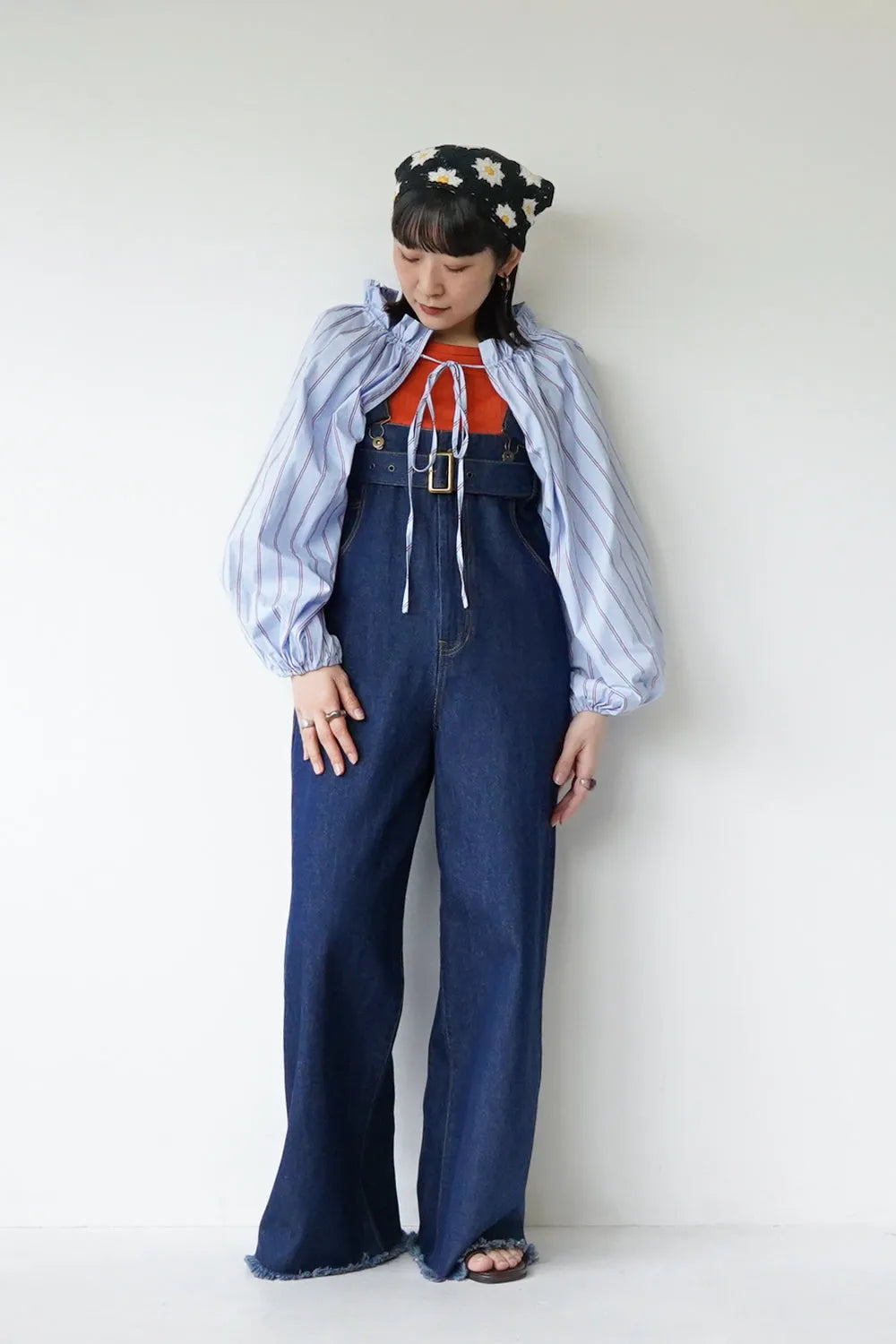 花柄クロシェニットヘッドスカーフ