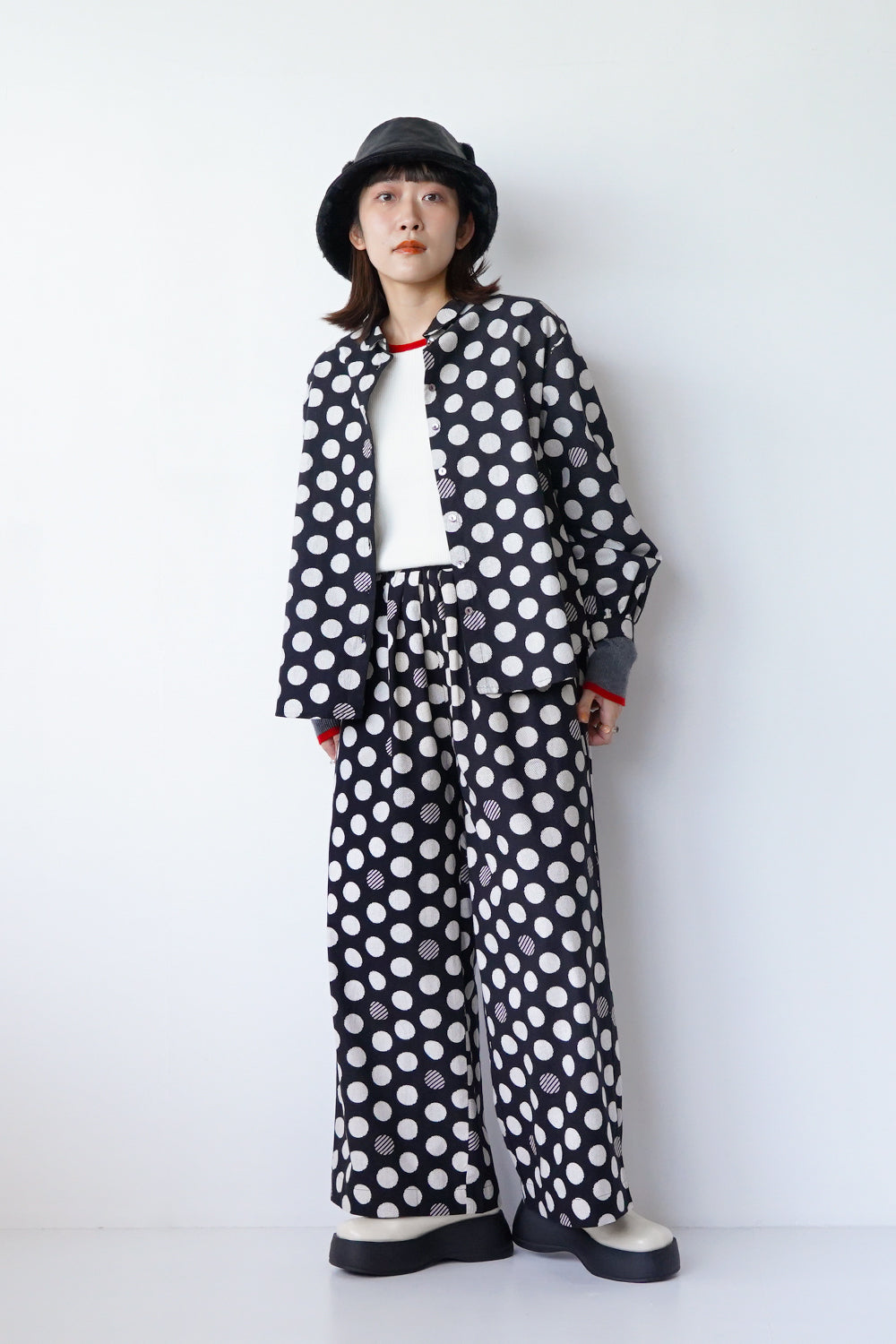 fu-dueka::】ドットプリント長袖シャツ – LILA & CITTA ONLINE SHOP