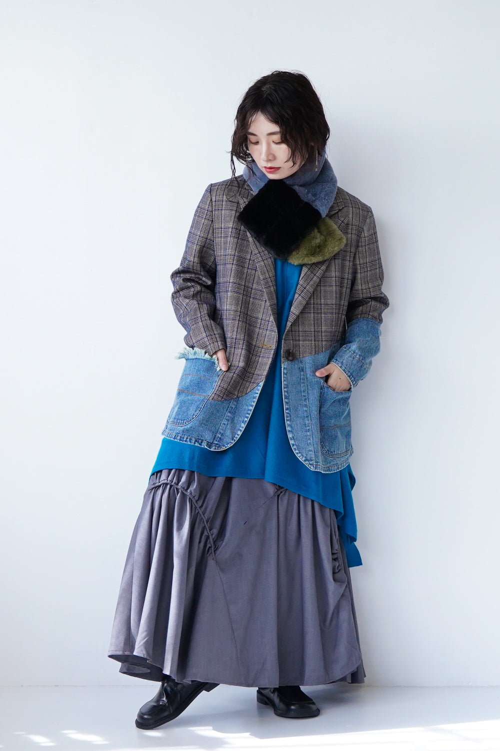 MICALLE MICALLE デニムジャケット 異素材デニムブルゾン ~micalle micalle~ MMG108JDC | select