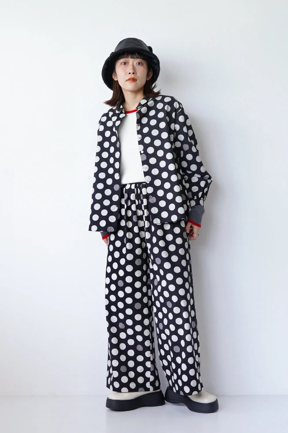 【fu-dueka::】ドットプリントワイドパンツ