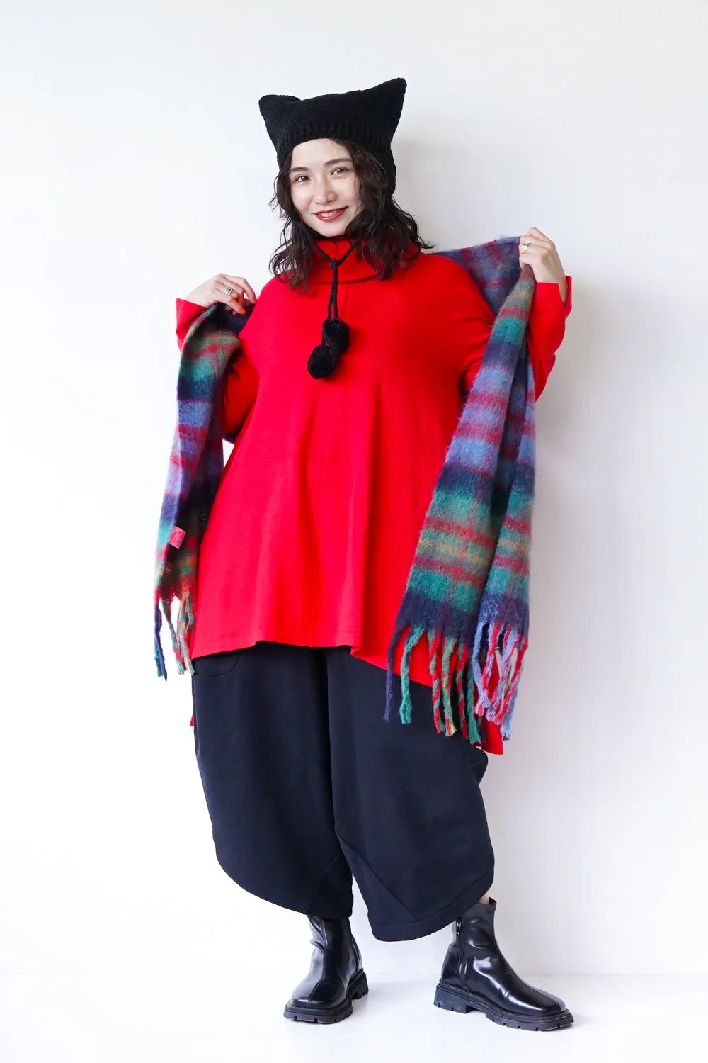 ビッグチェックマフラー