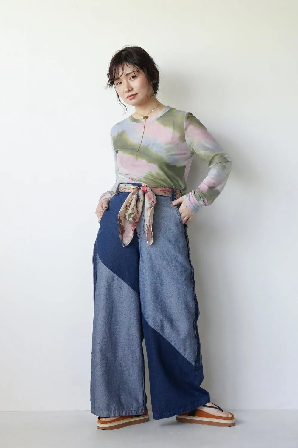 シアーカットソー(タイダイ柄/花柄)