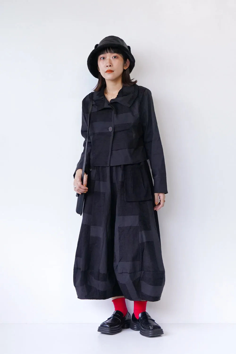 格子柄ショートジャケット