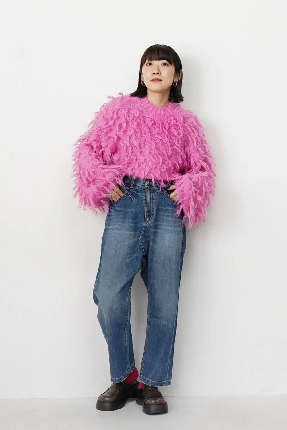 もけもけループハイネックニット