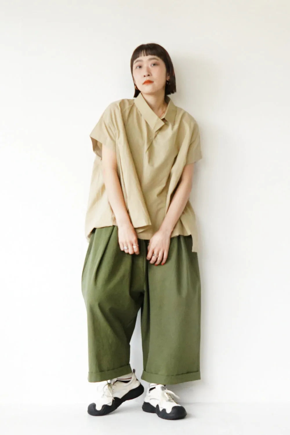 ウェーブソール配色スニーカー