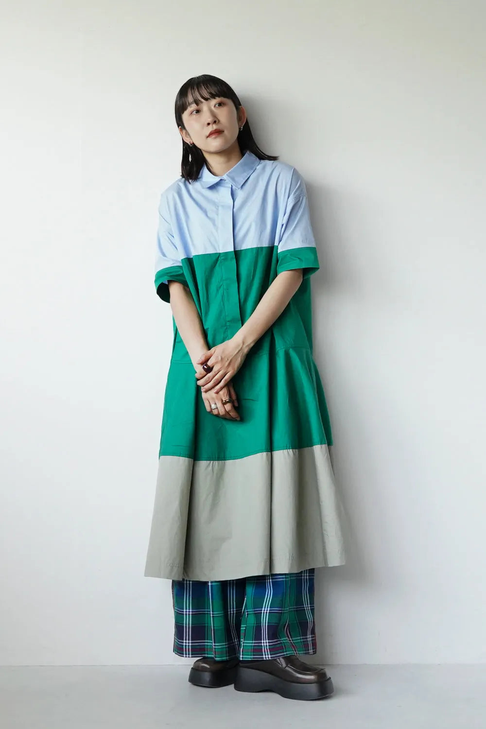 【LILA n’citta】チェック柄ワイドパンツ