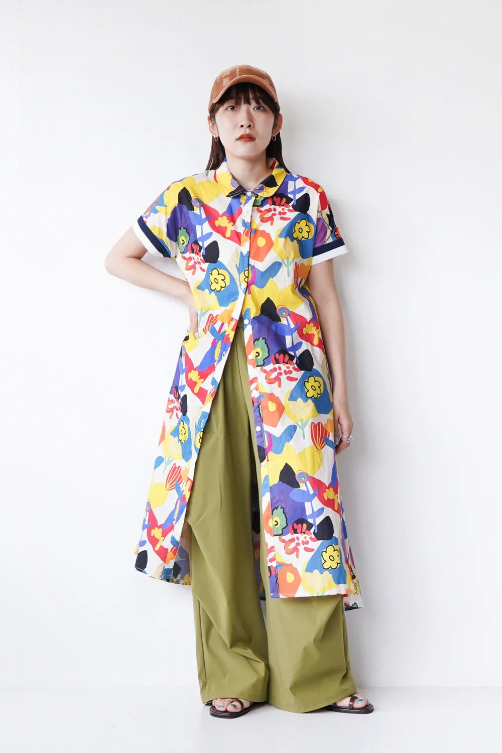 ビビッドフラワーフレアシャツワンピース – LILA & CITTA ONLINE SHOP