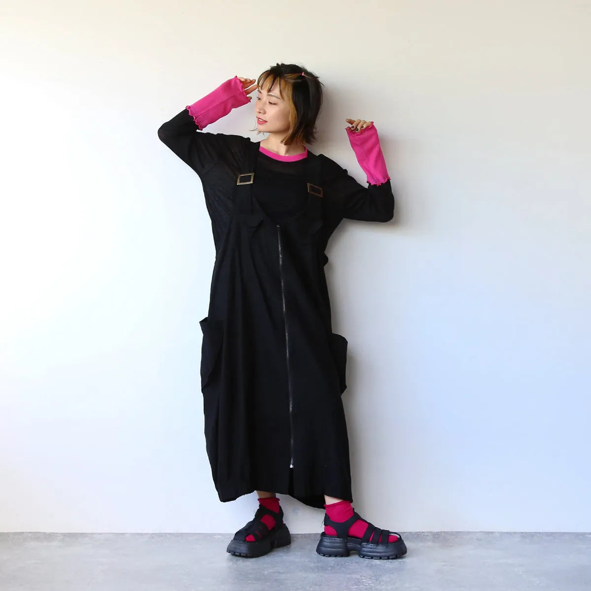 配色切替薄手カットソー