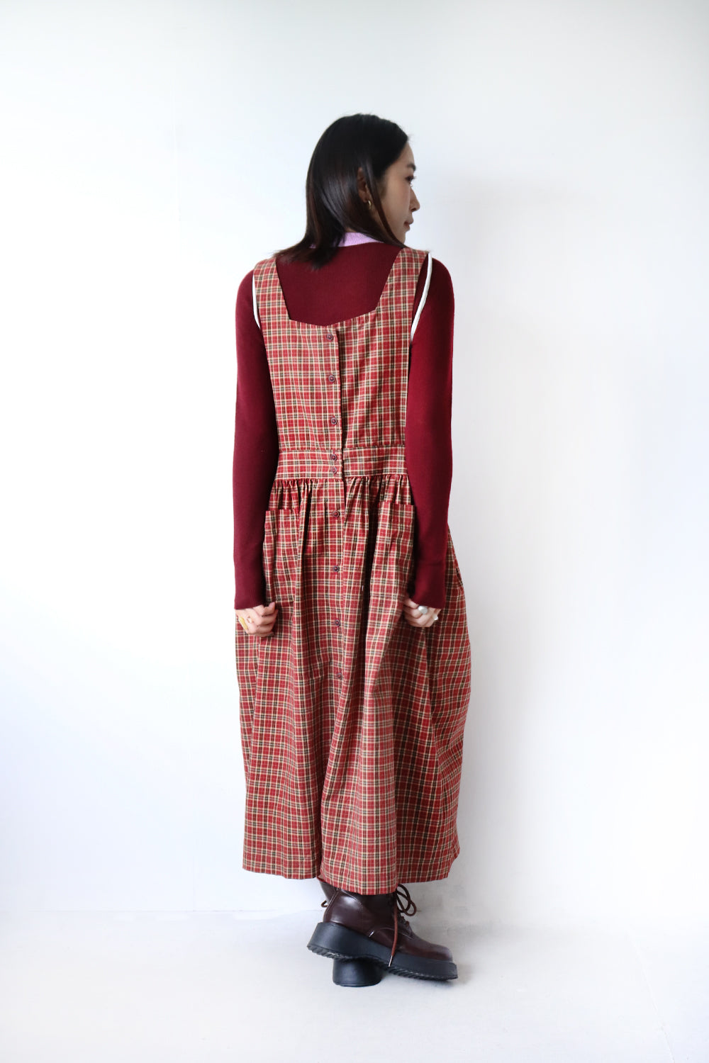 未使用級 ADORE リバービックチェックジャンパースカート 未使用級 ADORE リバービックチェックジャンパースカート