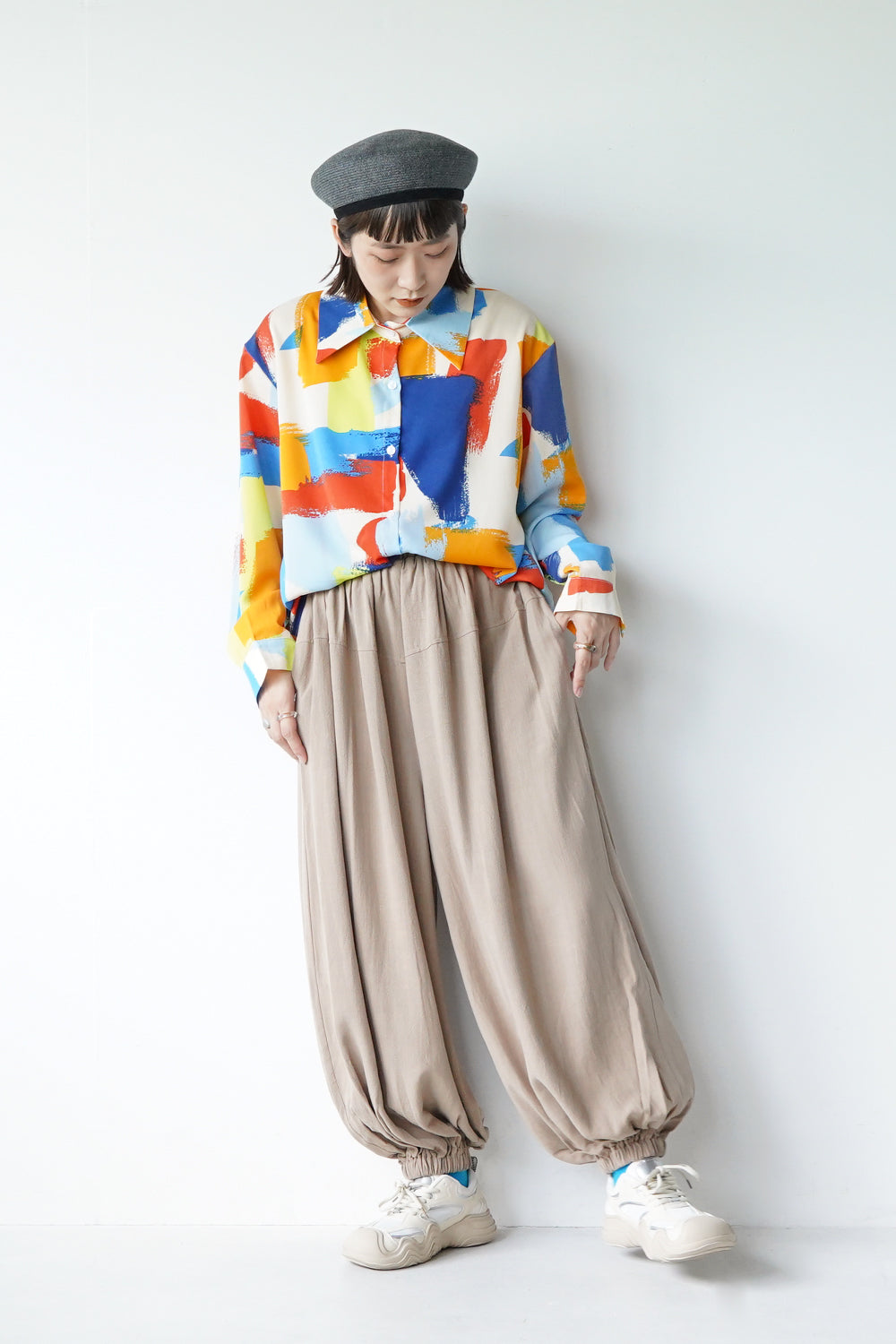 【セルケトヘティト様】LILA&CITTA　ビビットペイント柄イージーパンツ セルケトヘティト様】LILA&CITTA ビビットペイント柄イージー