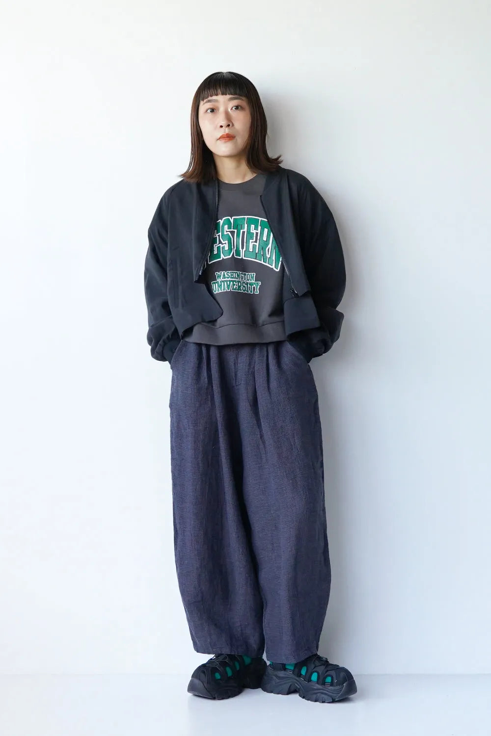 2タックワイドリネンパンツ