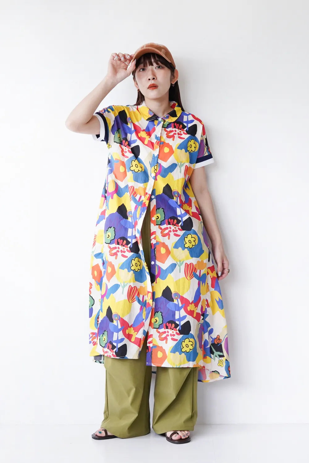 ビビッドフラワーフレアシャツワンピース – LILA & CITTA ONLINE SHOP