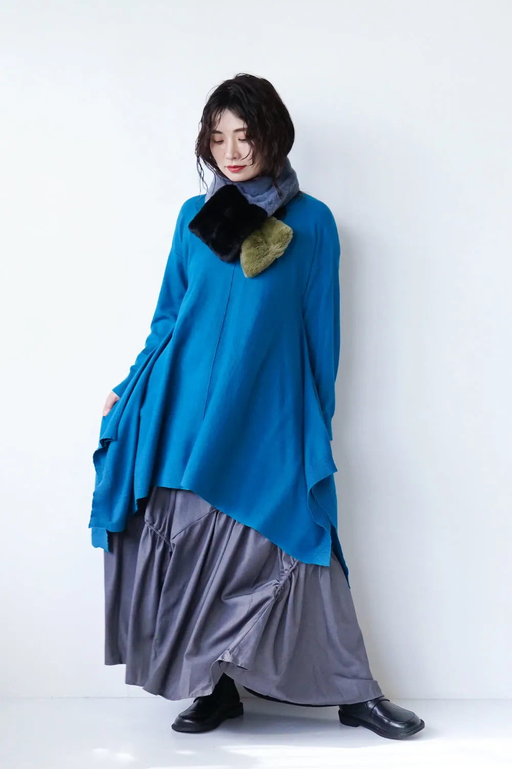 センターラインチュニックニット