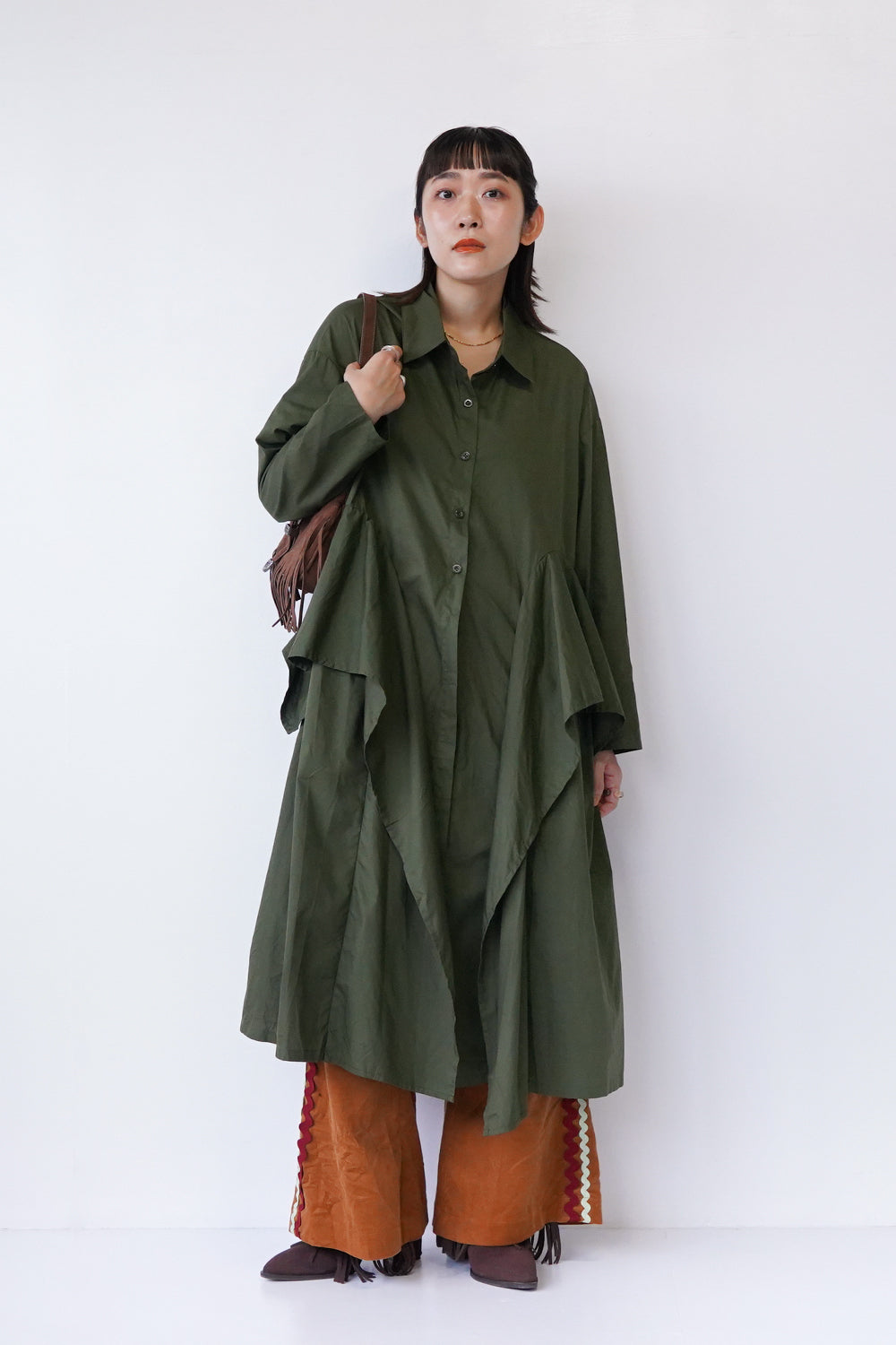 フリルレイヤードシャツワンピース – LILA & CITTA ONLINE SHOP