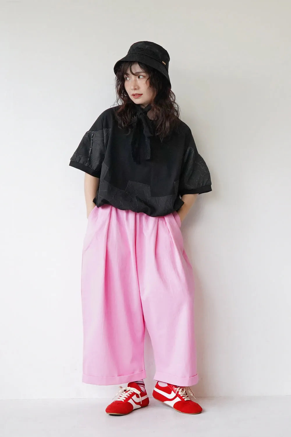 カラータックワイドパンツ