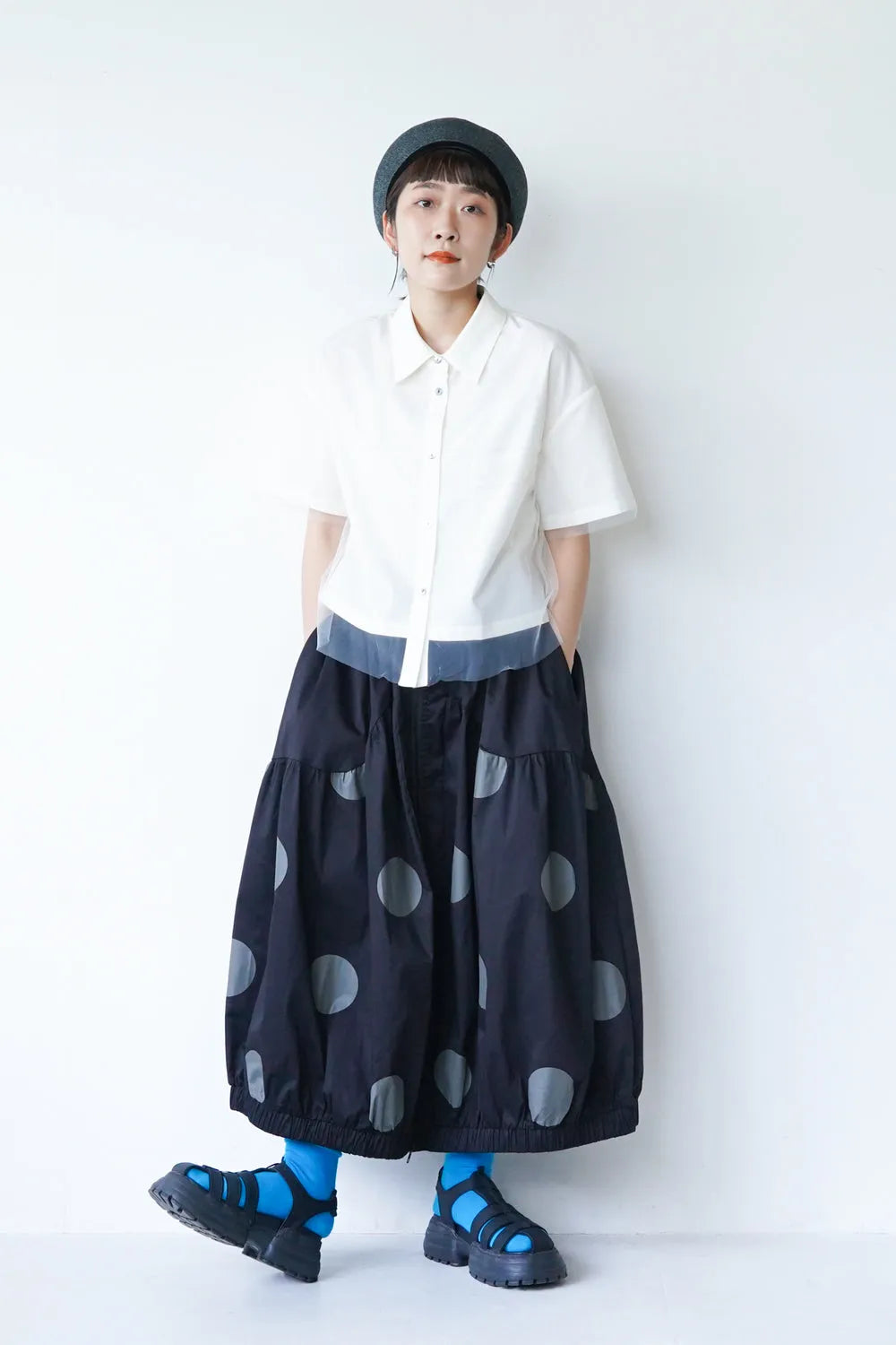 【MICALLE MICALLE】チュールレイヤードシャツ