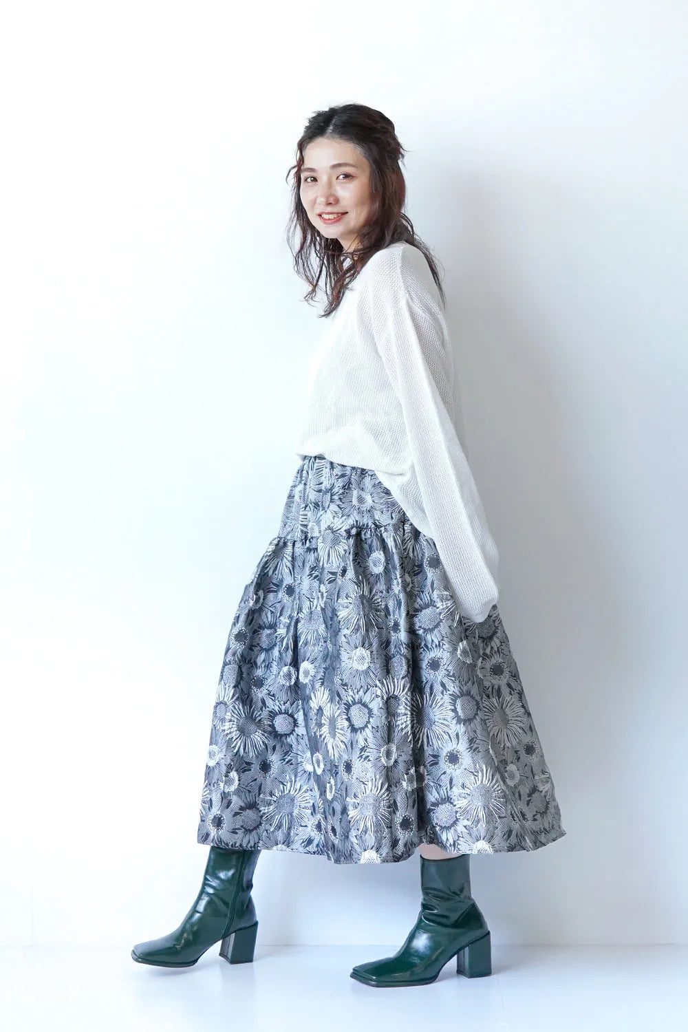 ジャガードボリュームスカート