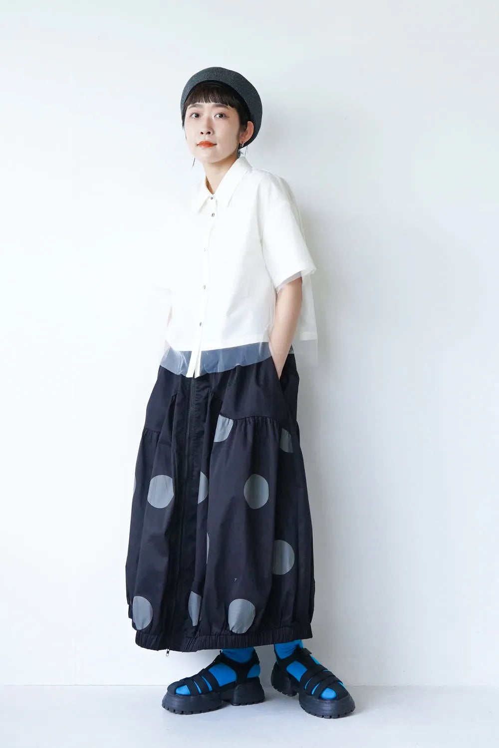 【MICALLE MICALLE】チュールレイヤードシャツ