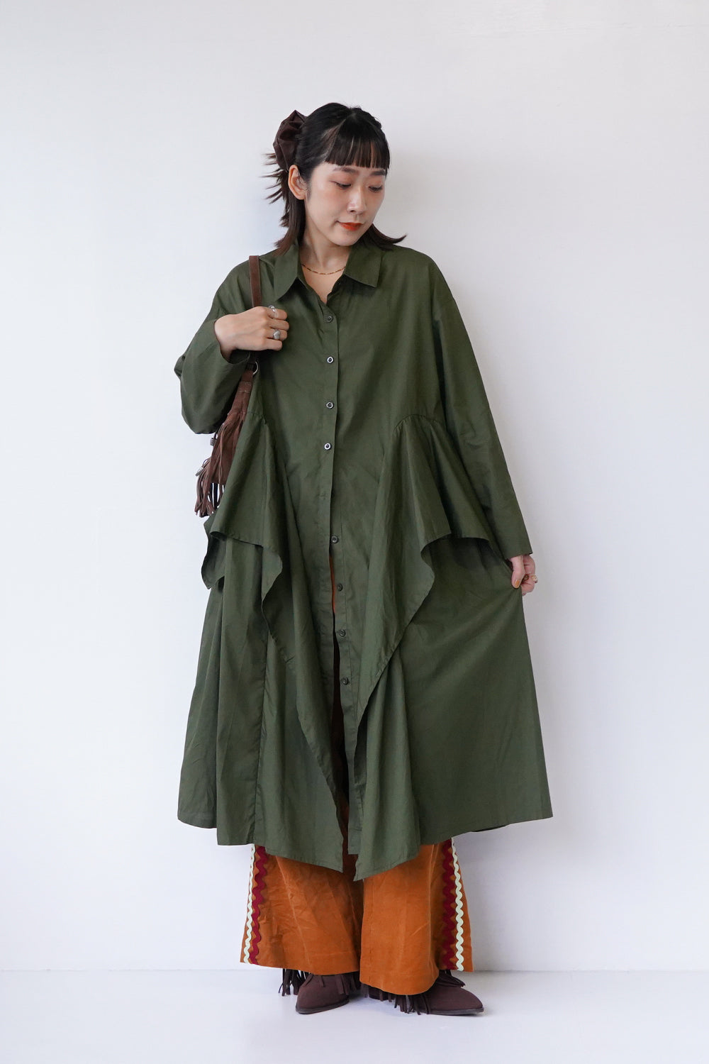 ワンピース argue LinenTwillChambrayDress argue LinenTwillChambrayDress