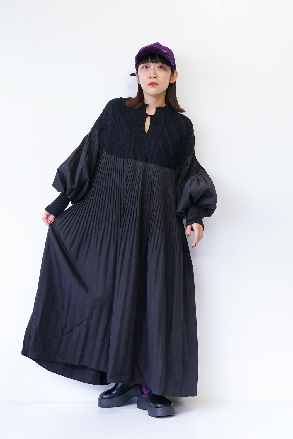 ニット×プリーツロングワンピース – LILA & CITTA ONLINE SHOP