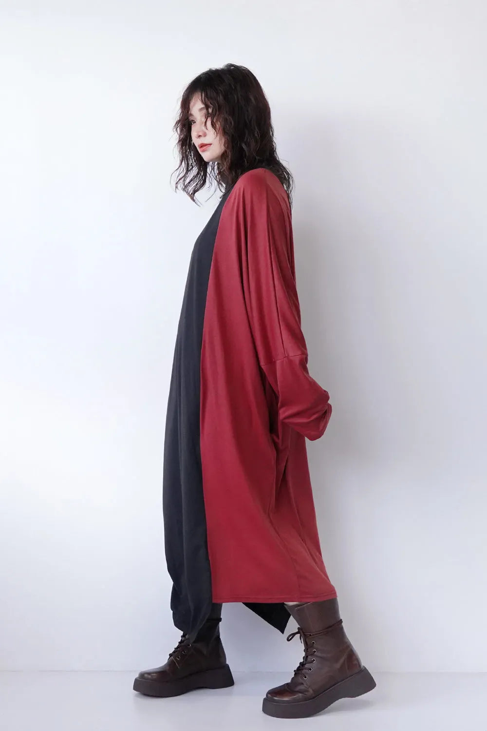 バイカラーカットソーワンピース