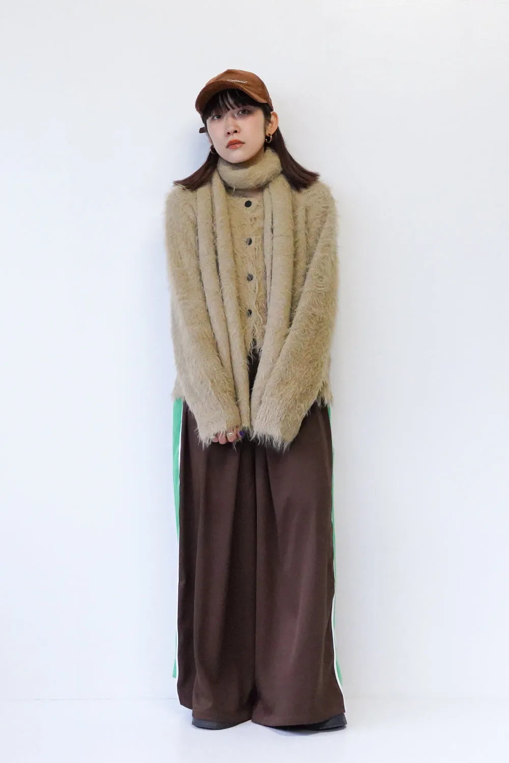 モヘアニットカーデ＆マフラーSET