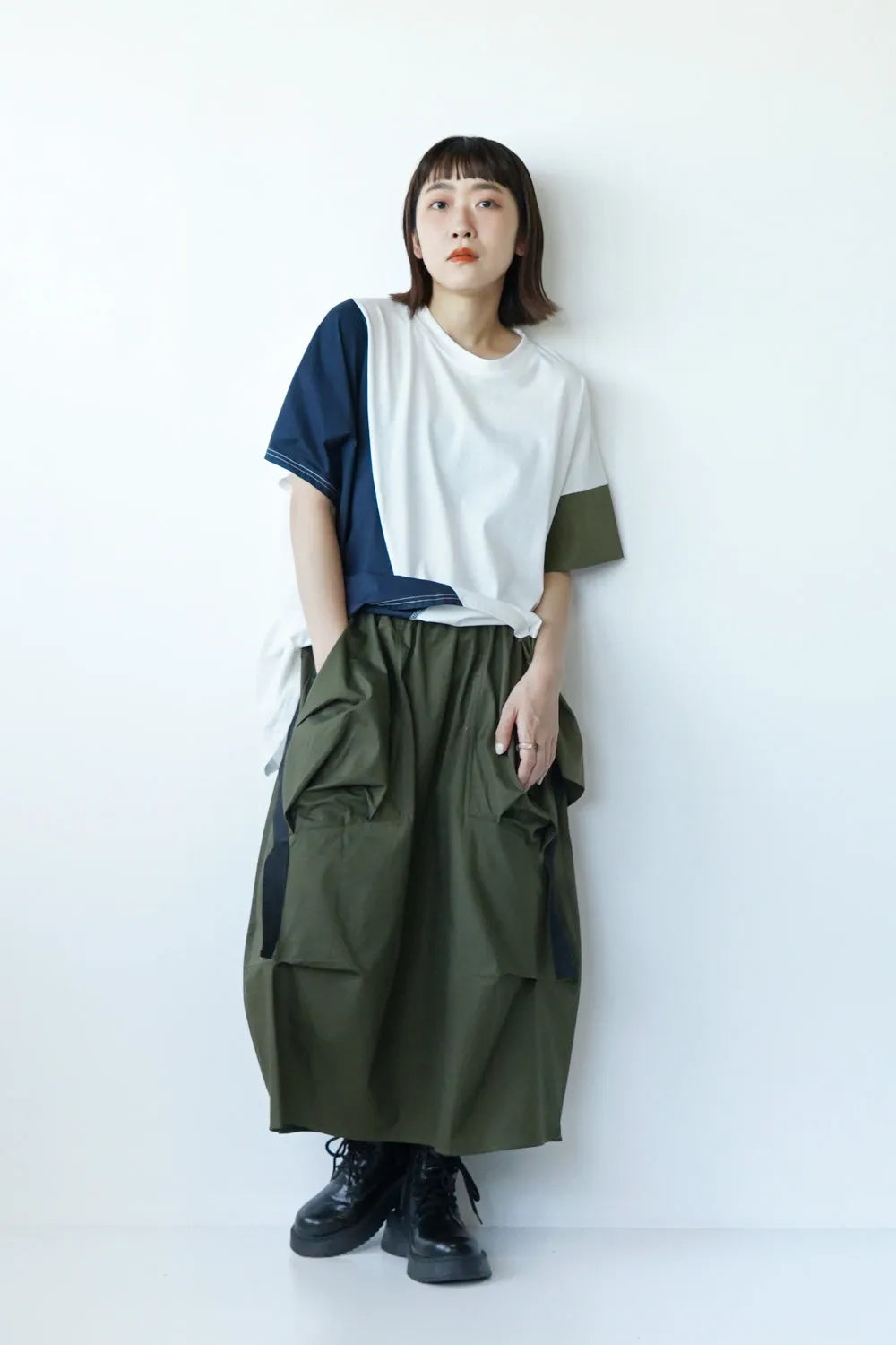 【MICALLE MICALLE】3配色ワイドカットソー