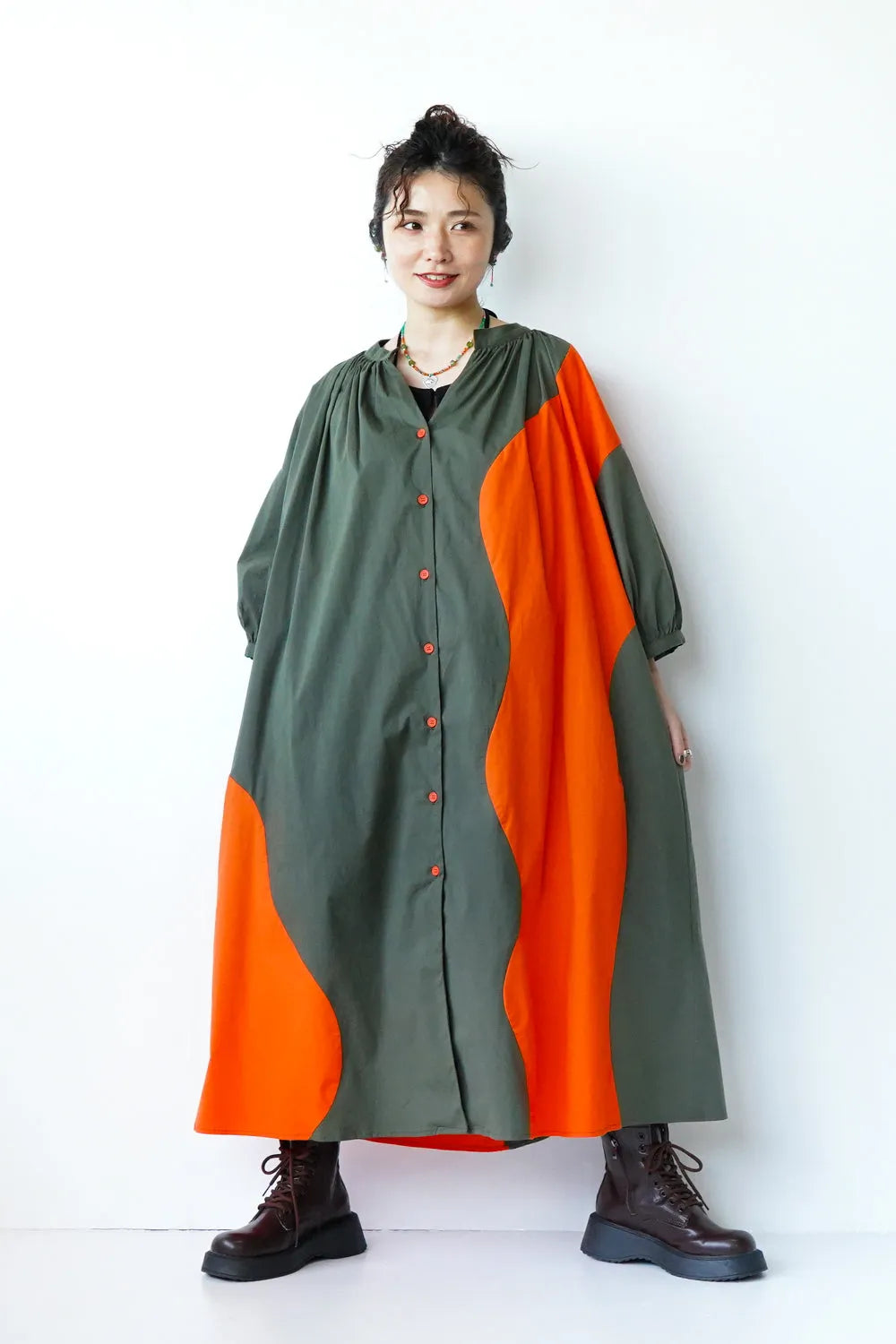 【LILA n' citta】配色ワンピース