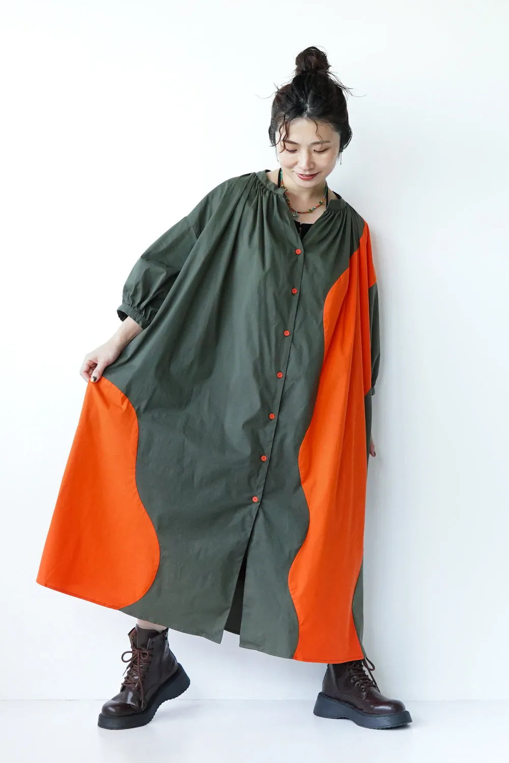 【LILA n' citta】配色ワンピース