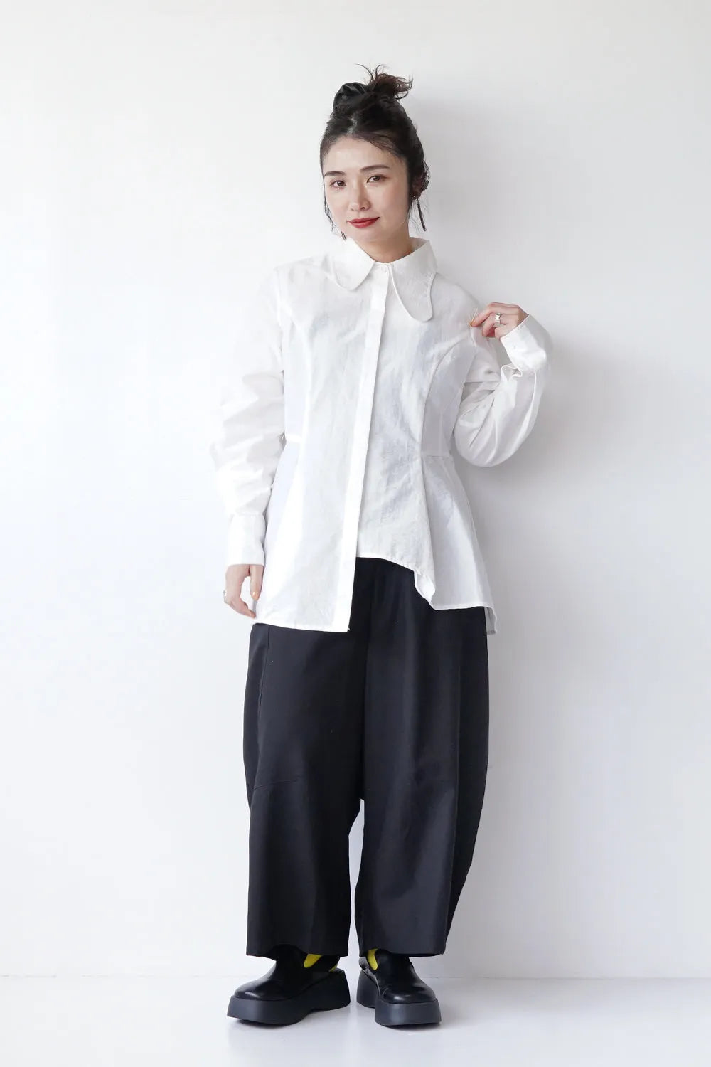 カーブ切替ワイドサルエルパンツ